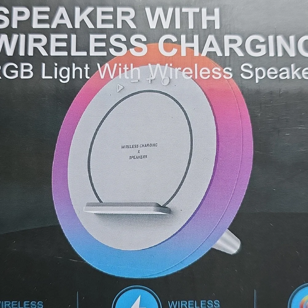 RGB Light Wireless Speaker with Charging Pad NWT